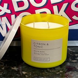 CITRON & TONIC White Barn/Bath & Body Works 3 Wick Candle 14.5 Oz New!
